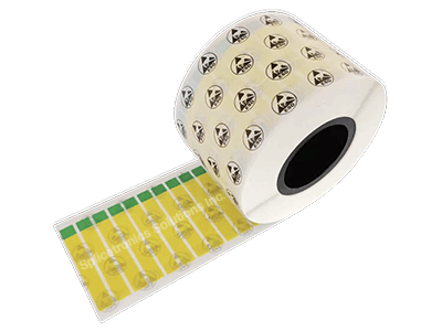 A roll of yellow and green SMT reel sealer strips
