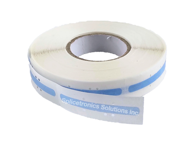 A roll of blue single splice tape strips, size 8mm