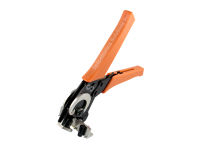 Black splice tool with orange handle